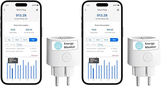 Prise intelligente Meross avec Wi-Fi - Prise connectée compatible avec Apple HomeKit, Alexa et Google Assistant