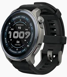 Reloj inteligente Amazfit Balance 2 en color negro medianoche con acabado mate premium. Diseño sofisticado y minimalista, ideal para un regalo elegante en el Día de la Madre en España, resaltando su pantalla AMOLED de alta definición.