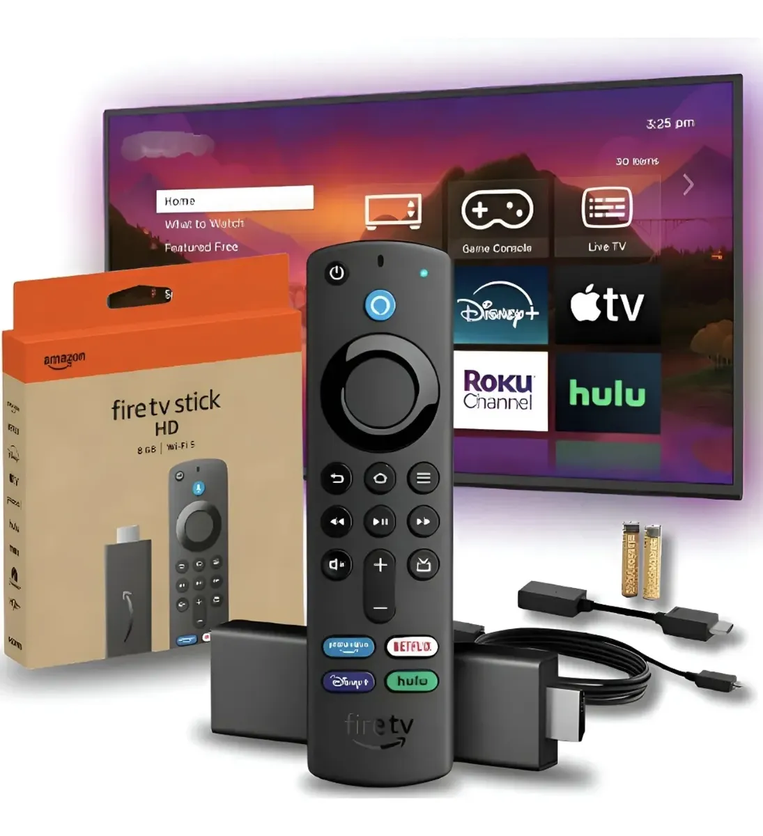 Fire TV Stick HD avec télécommande vocale Alexa et commandes TV pour streaming HD