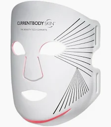 Máscara facial flexible CurrentBody Skin LED de la serie 2, galardonada por su eficacia clínicamente probada con luces rojas e infrarrojas para reducir arrugas y estimular colágeno, recomendada por expertos en belleza españoles.
